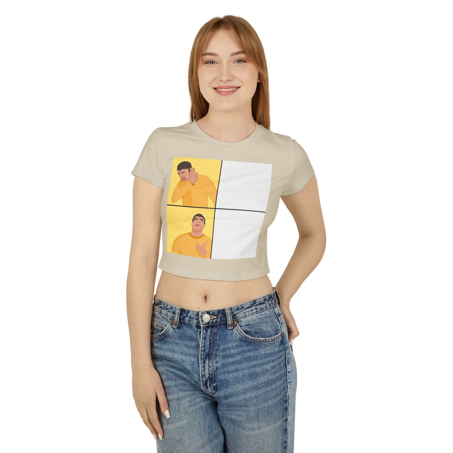 Trendy Women's Baby Tee with Fun Meme Design