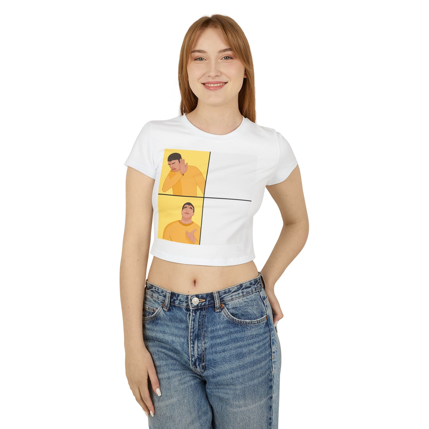 Trendy Women's Baby Tee with Fun Meme Design