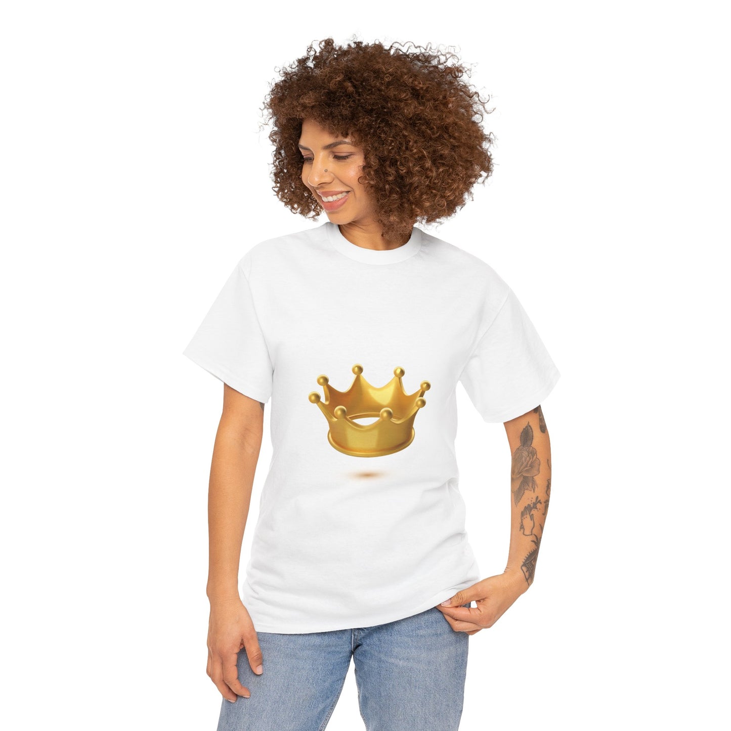 Golden Crown Unisex Heavy Cotton Tee - Regal Style Tee for Celebrations and Everyday Wear