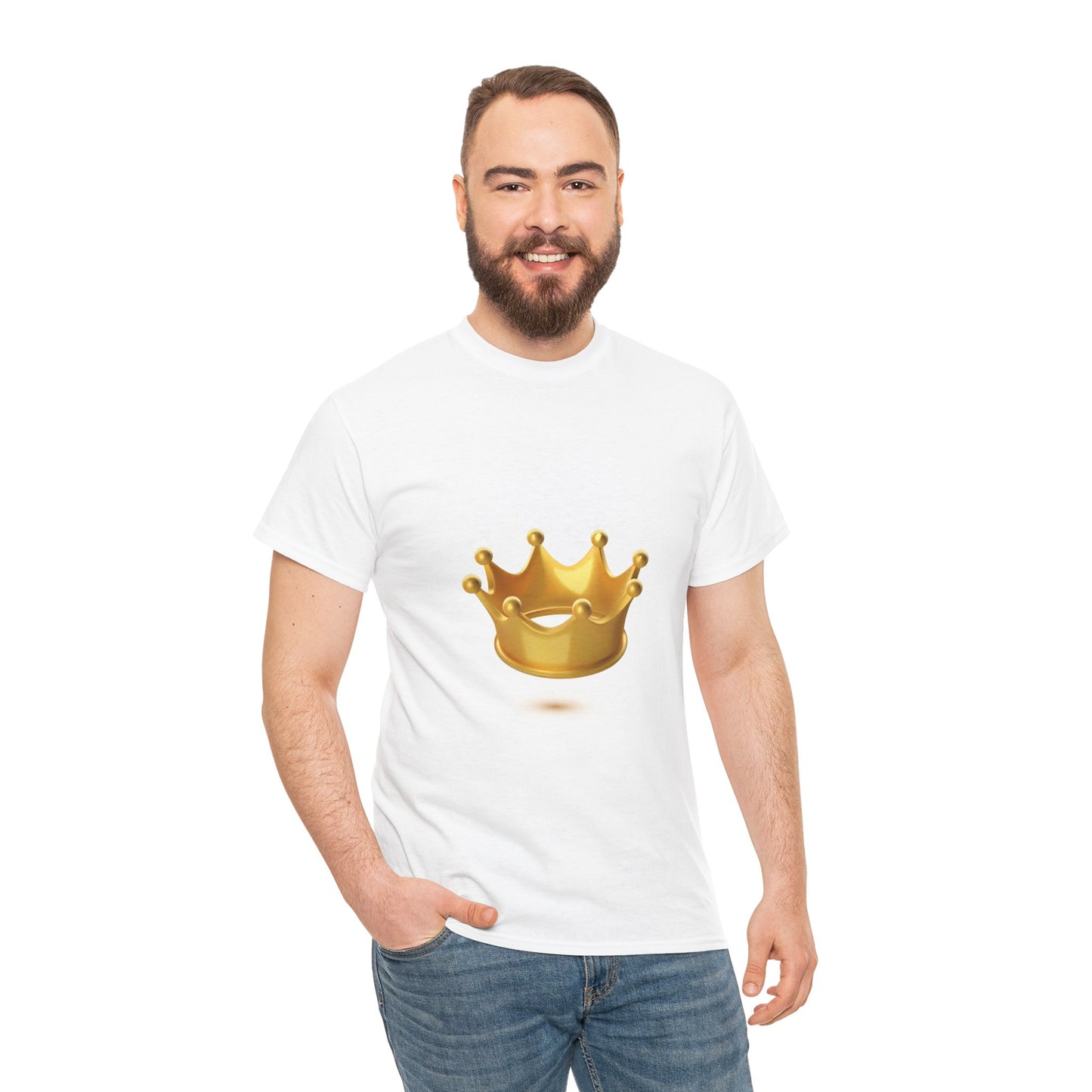 Golden Crown Unisex Heavy Cotton Tee - Regal Style Tee for Celebrations and Everyday Wear