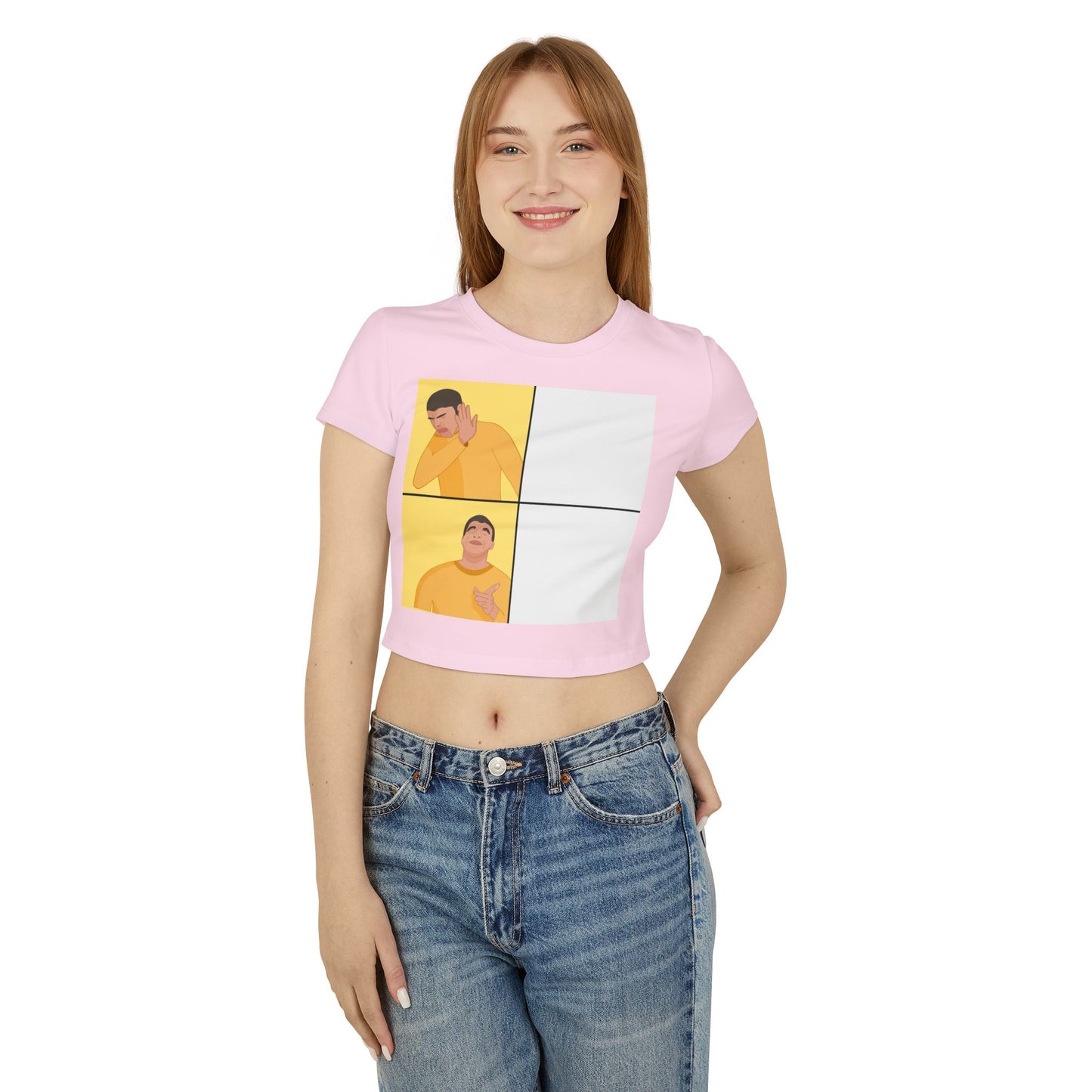 Trendy Women's Baby Tee with Fun Meme Design